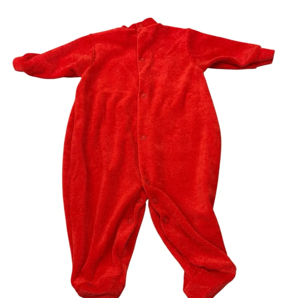 VTG Little Me Red White Infant My First Christmas Sleeper
